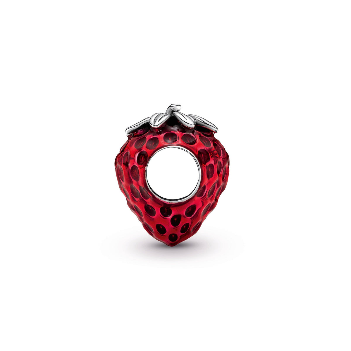 Charm – Sterling Silver – Seeded Strawberry Fruit