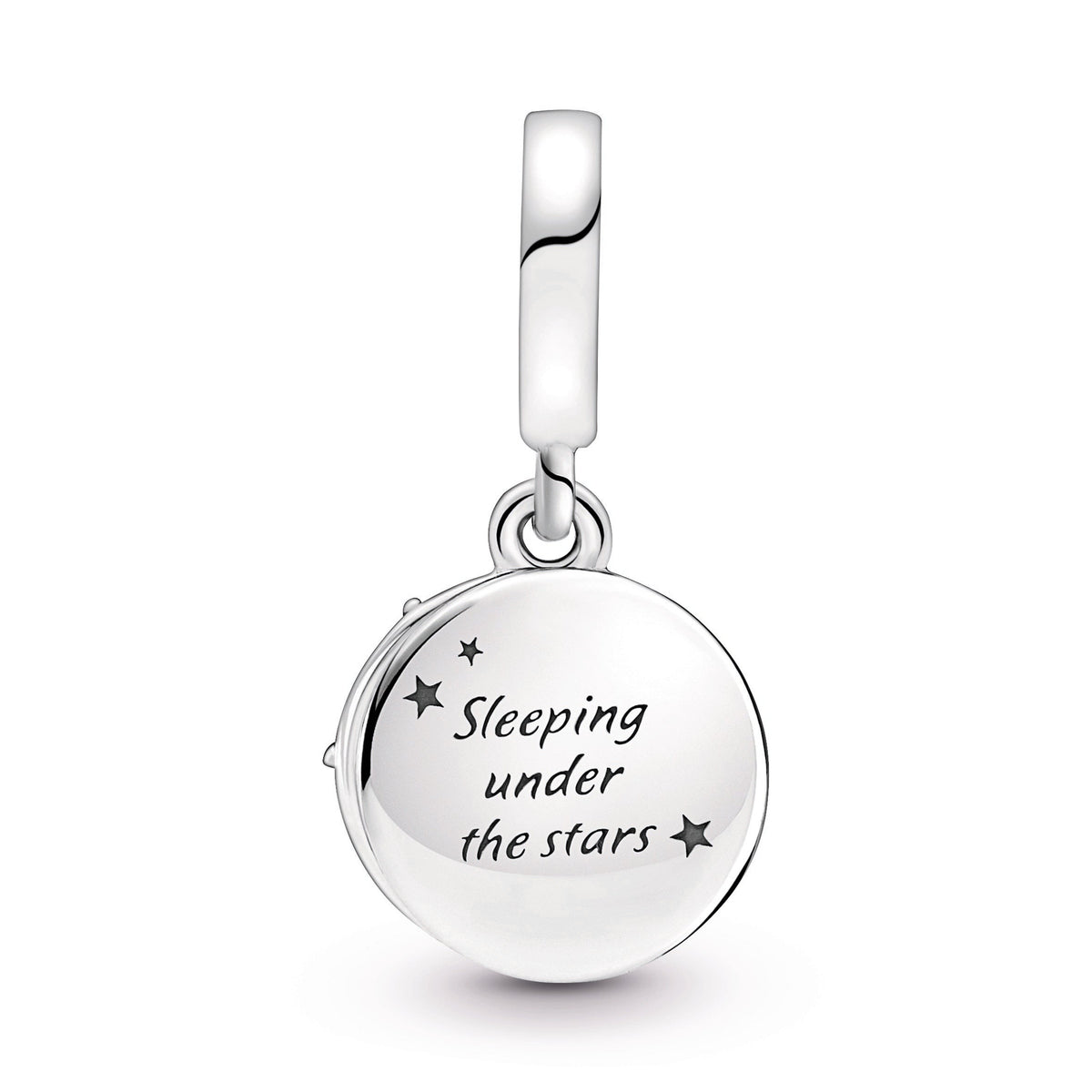 Dangle Charm – Sterling Silver – Camping Night Sky Double