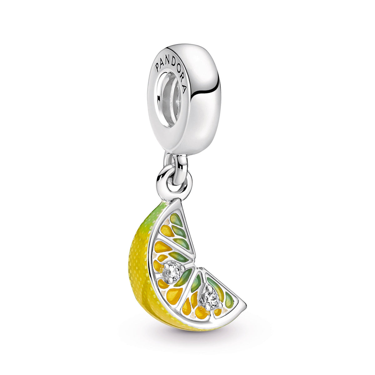Dangle Charm – Sterling Silver – Lemon Slice Sparkling Fruit