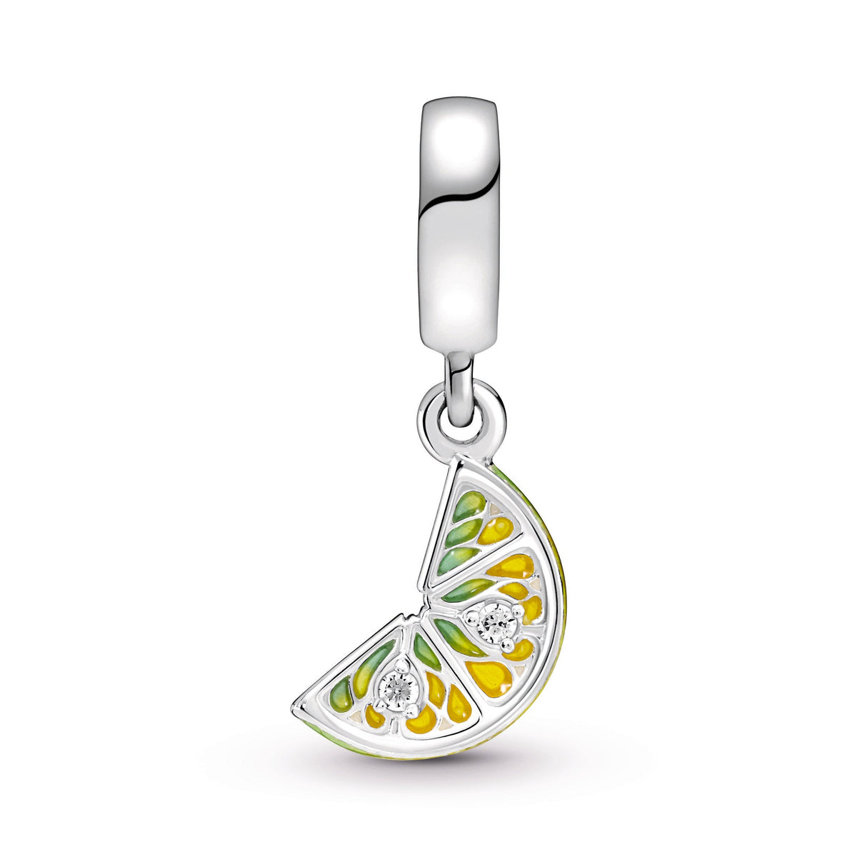 Dangle Charm – Sterling Silver – Lemon Slice Sparkling Fruit