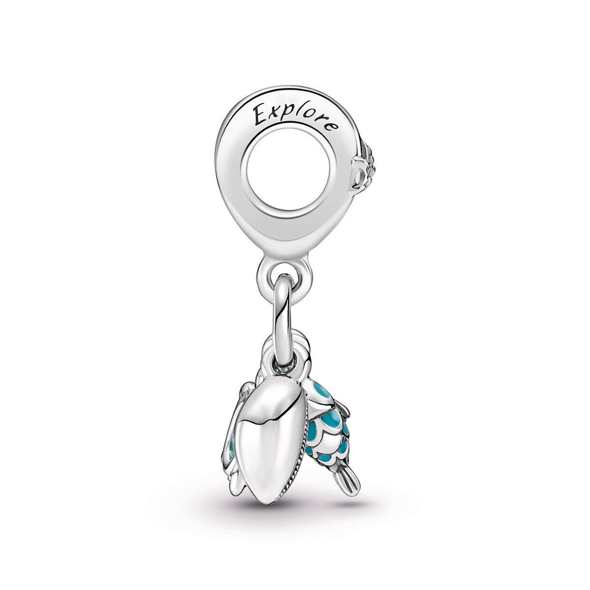 Dangle Charm – Sterling Silver – Fish, Sea Turtle & Conch Triple