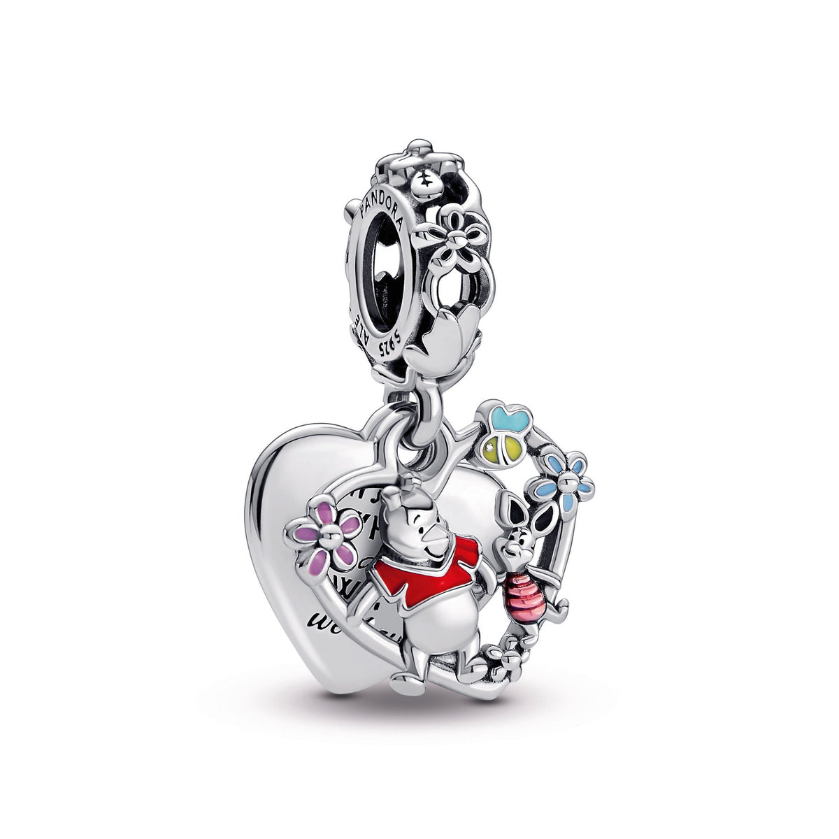 Dangle Charm – Sterling Silver – Disney Winnie the Pooh & Piglet Double