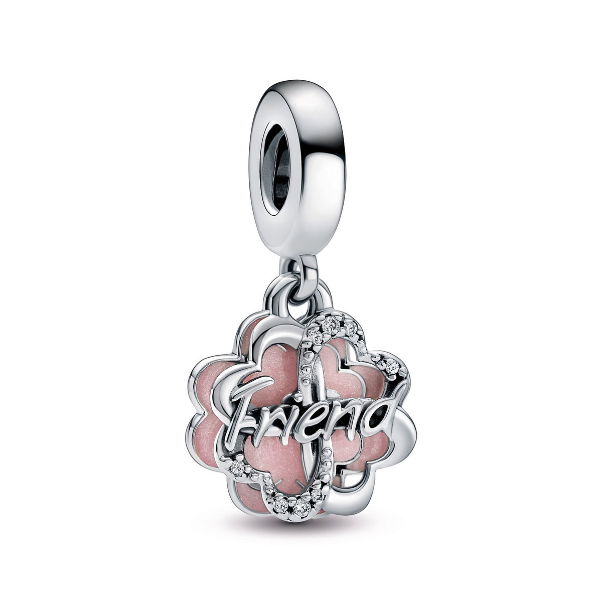 Dangle Charm – Sterling Silver – Four-leaf Clover Friendship Double