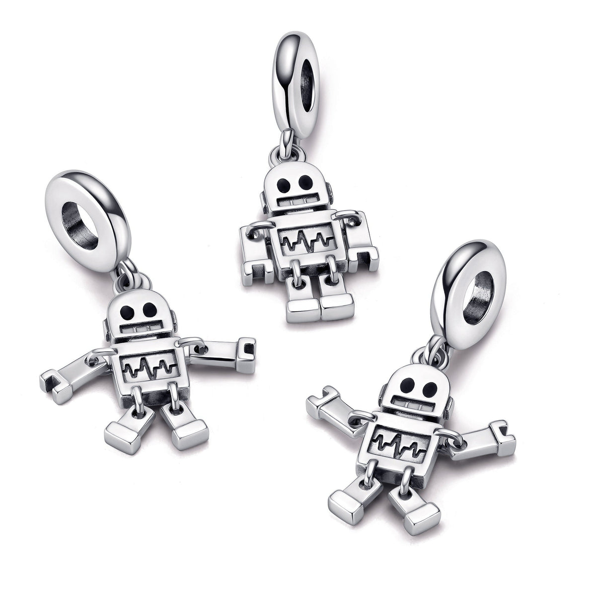 Dangle Charm – Sterling Silver – Bestie Bot Robot