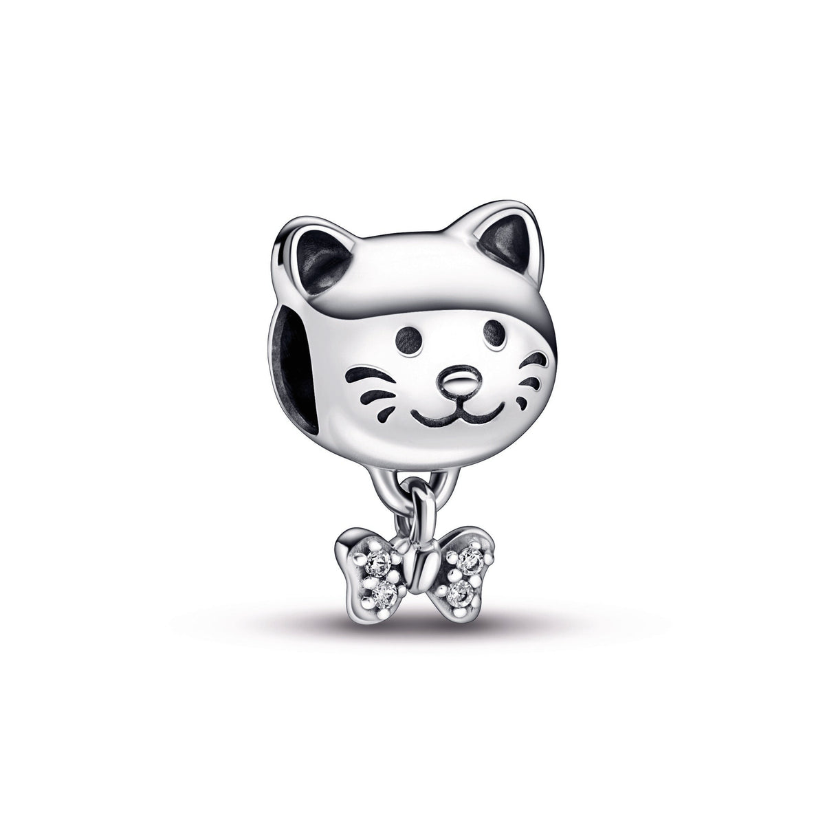 Charm – Sterling Silver – Pet Cat & Bow