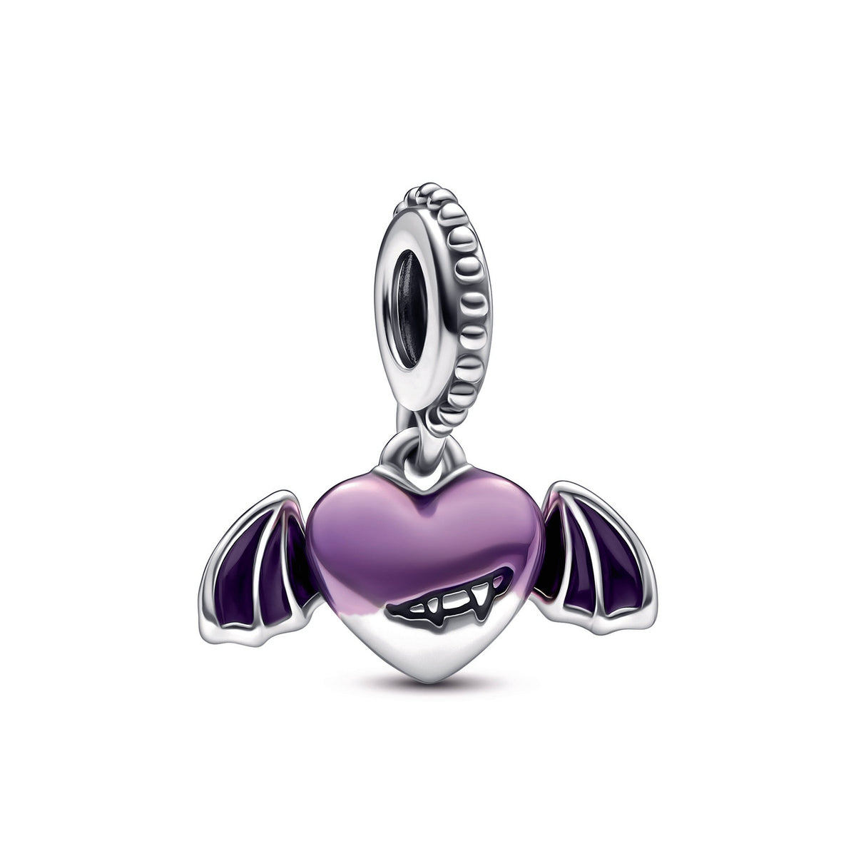 Dangle Charm – Sterling Silver – Vampire Winged Heart