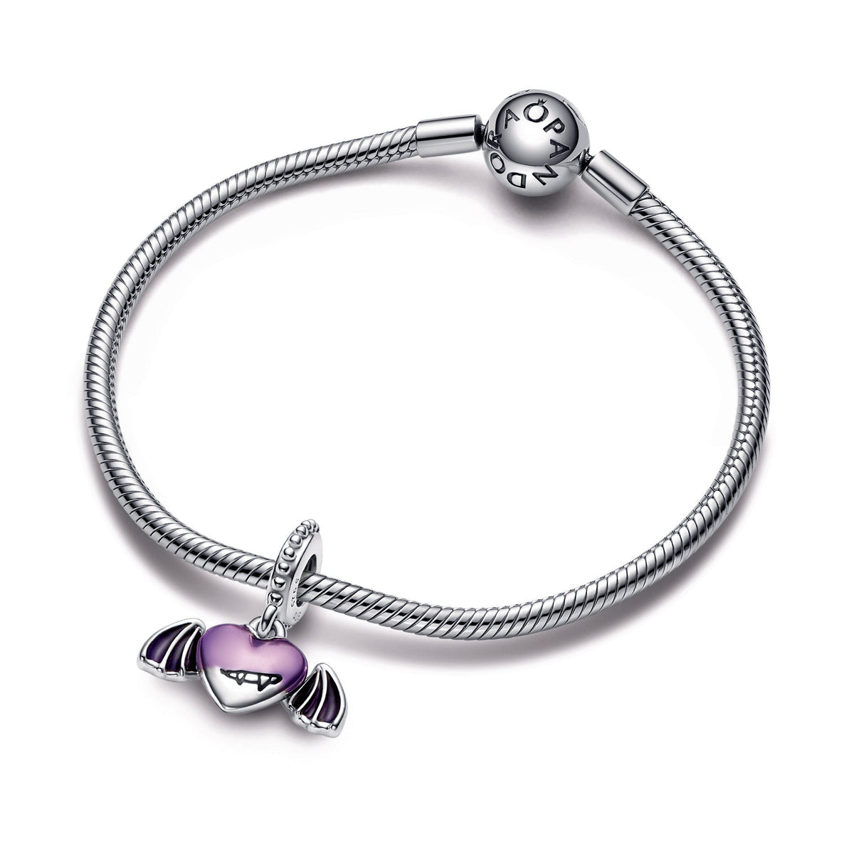 Dangle Charm – Sterling Silver – Vampire Winged Heart