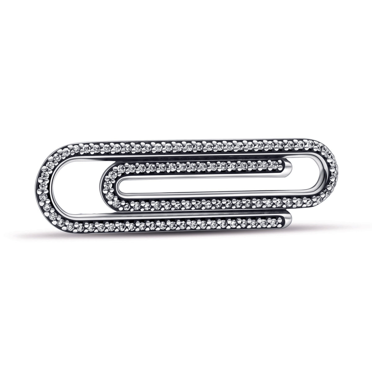 Charm – Sterling Silver – Pandora ME Pavé Paperclip Styling Link