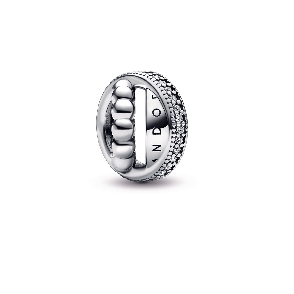 Charm – Sterling Silver – Pandora Logo, Pavé & Beads