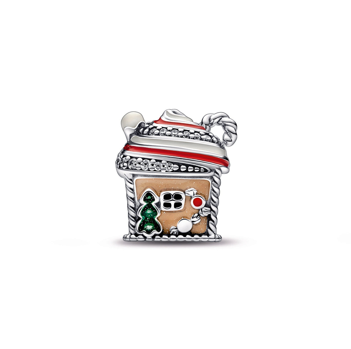 Charm – Sterling Silver – Festive Gingerbread House