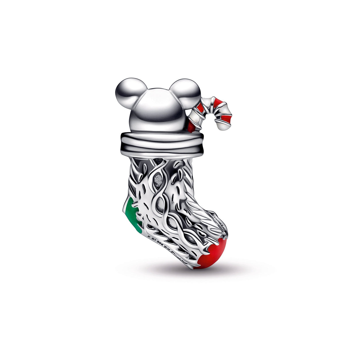 Charm – Sterling Silver – Festive Mouse & Stocking