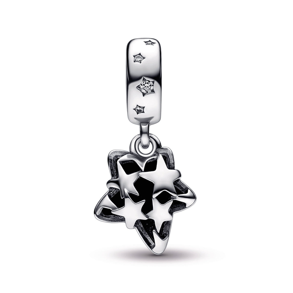 Dangle Charm – Sterling Silver – Celestial Galaxy Star Murano