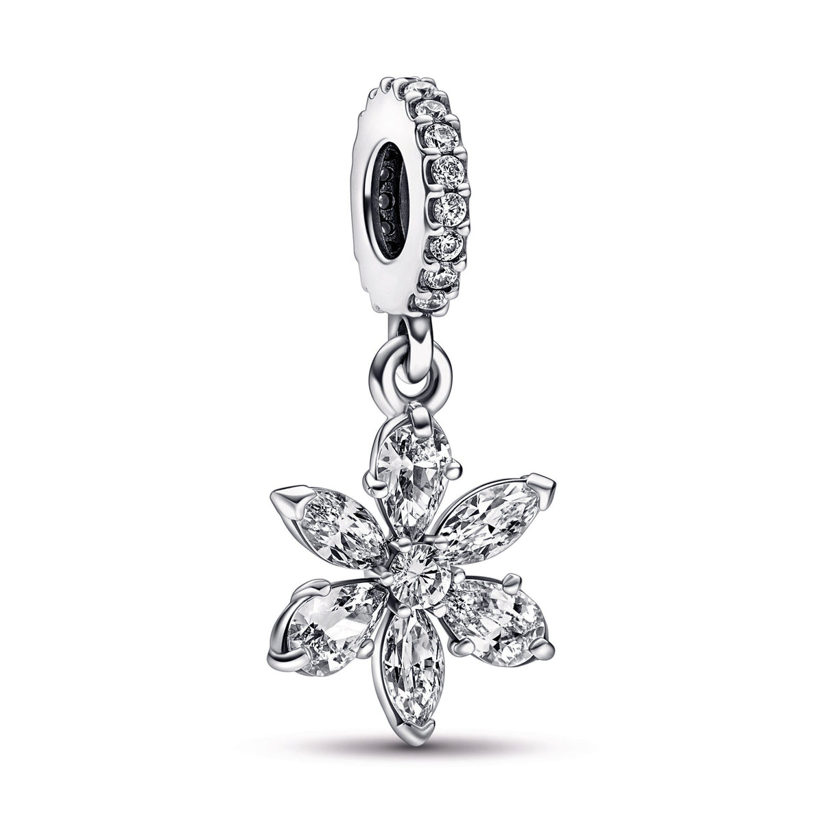 Dangle Charm – Sterling Silver – Sparkling Herbarium Cluster