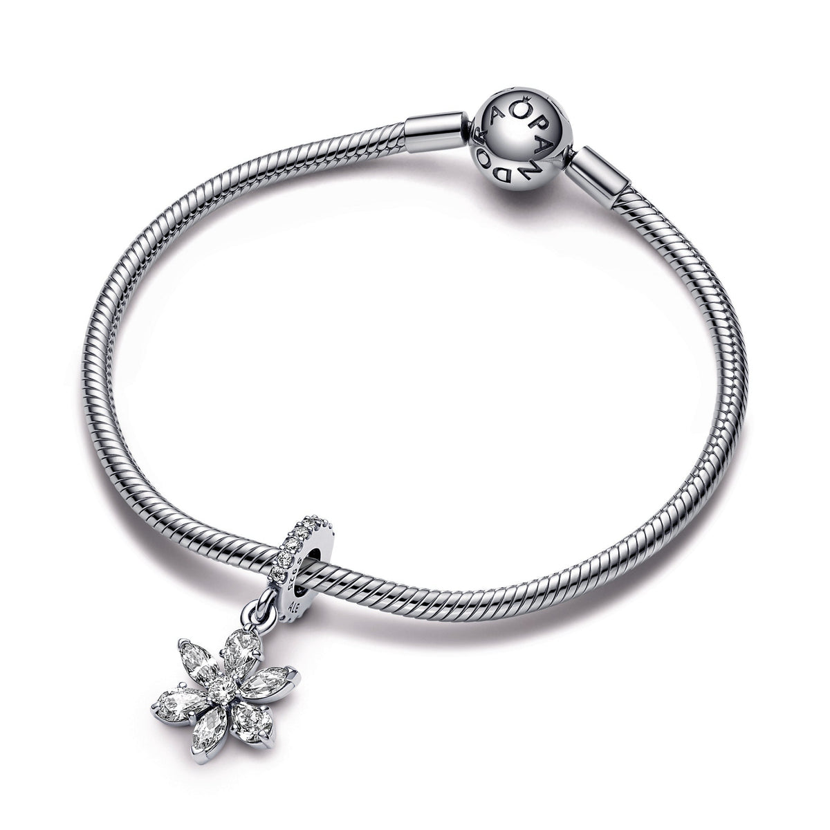 Dangle Charm – Sterling Silver – Sparkling Herbarium Cluster