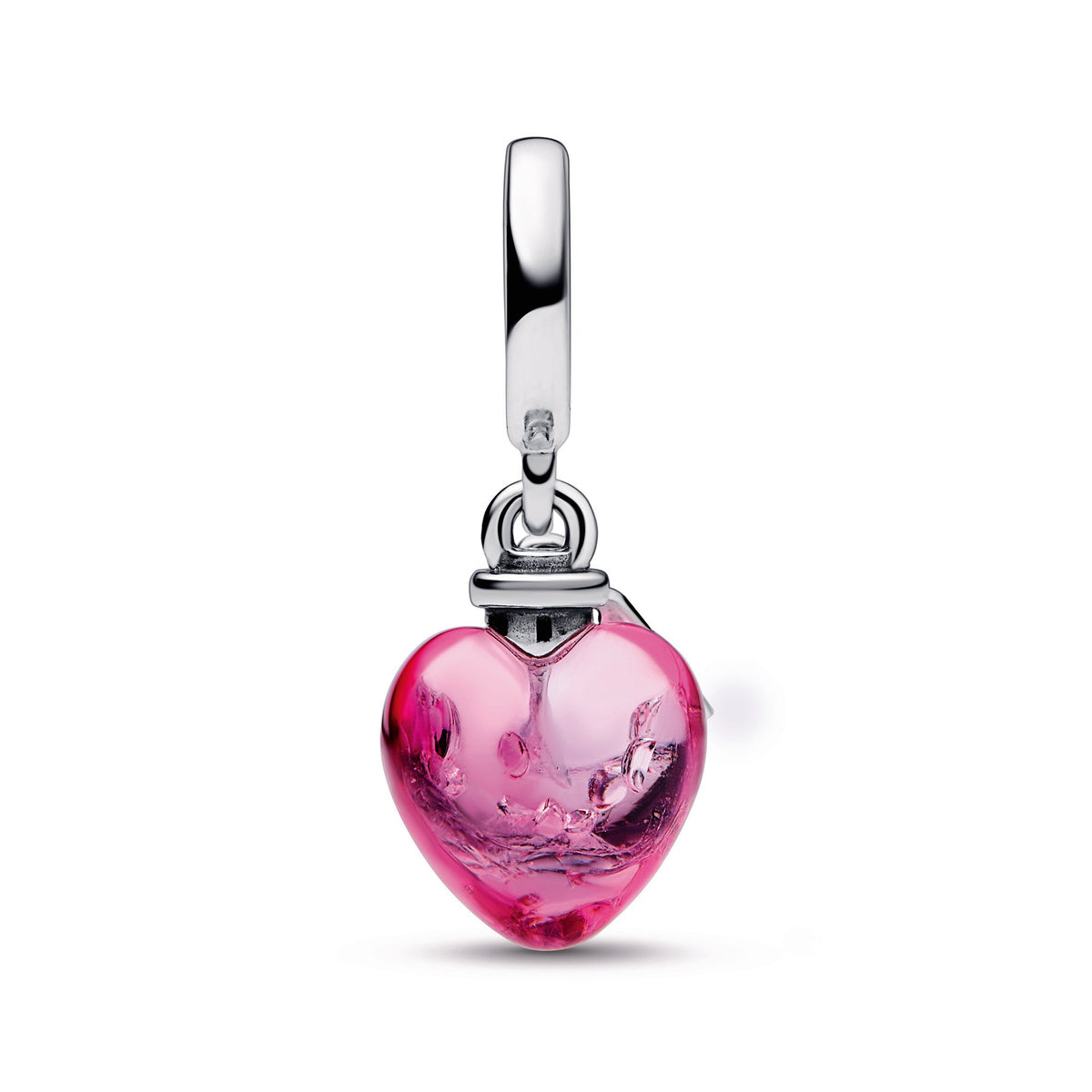 Dangle Charm – Sterling Silver – Love Potion Murano Glass Heart