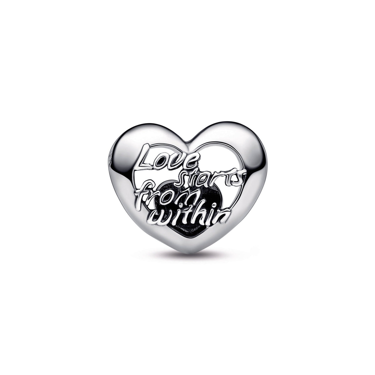 Charm – Sterling Silver – Openwork Heart & Script