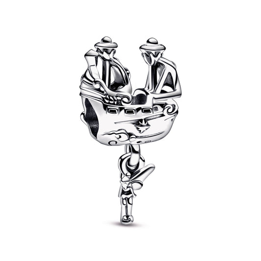 Charm – Sterling Silver – Disney Tinker Bell & Captain Hook's Pirate Ship