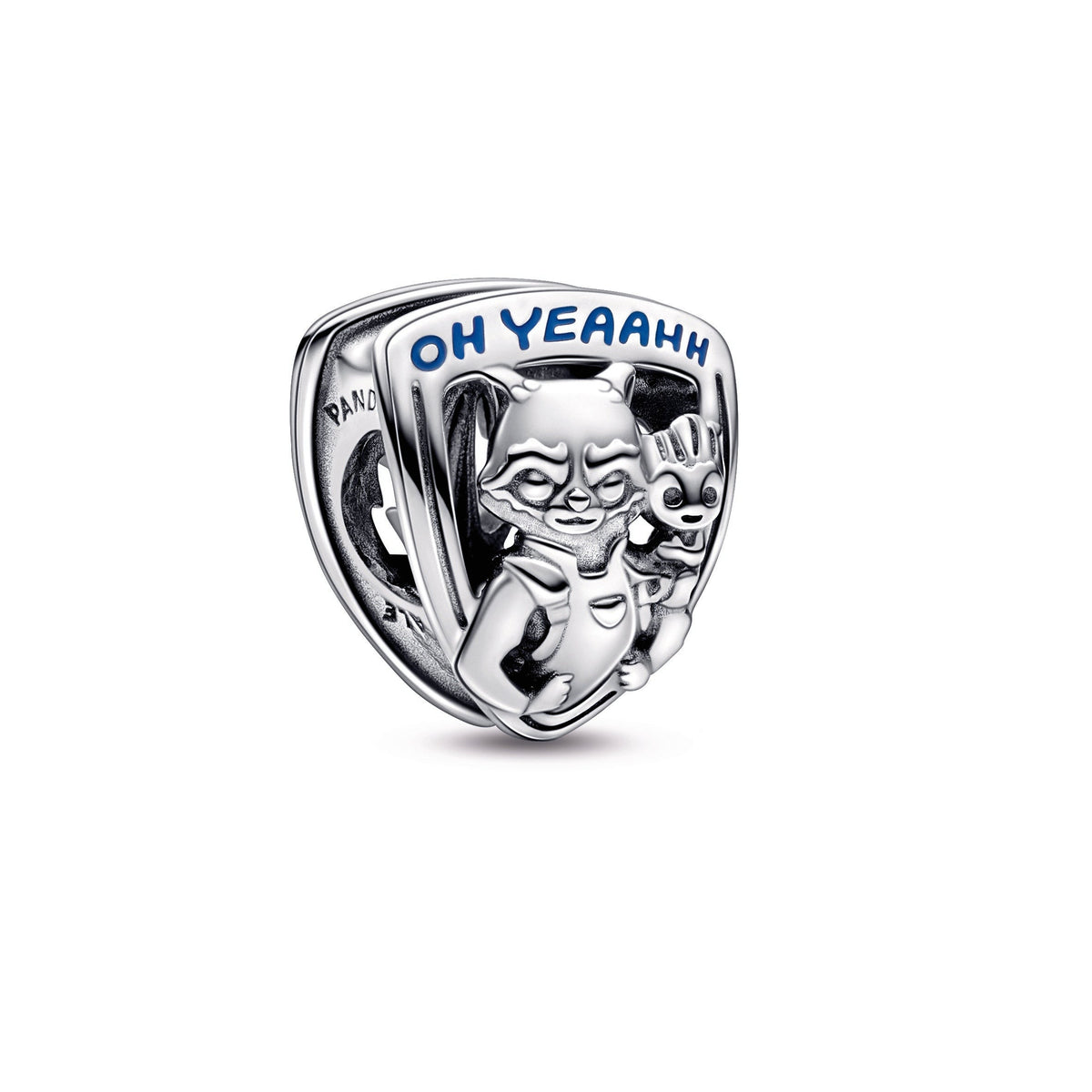 Charm – Sterling Silver – Marvel Guardians of the Galaxy Rocket Raccoon & Groot Emblem