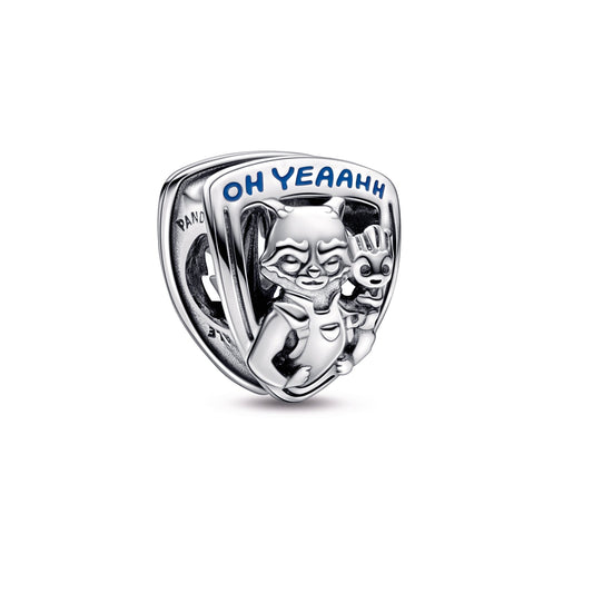 Charm – Sterling Silver – Marvel Guardians of the Galaxy Rocket Raccoon & Groot Emblem