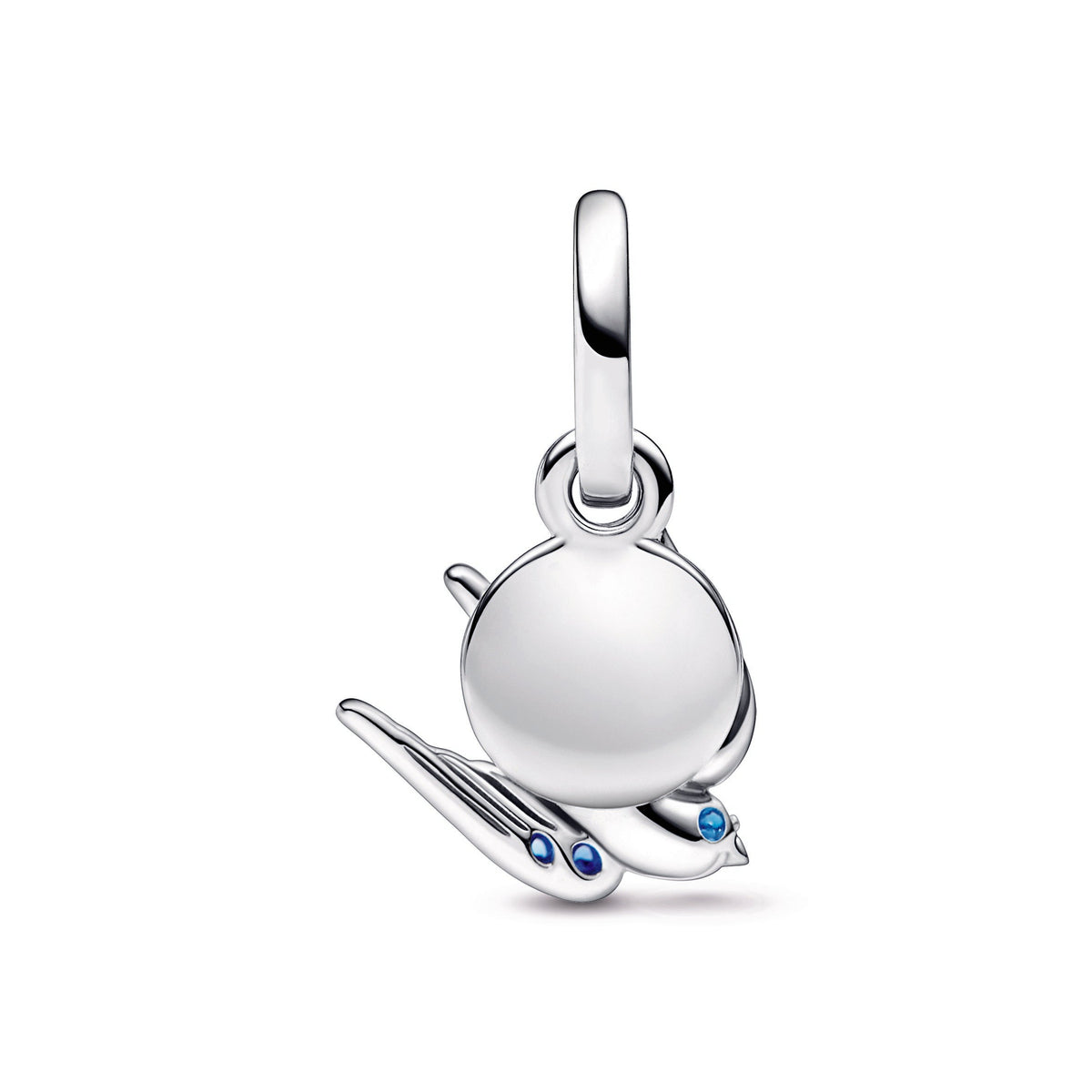 Dangle Charm – Sterling Silver – Sparkling Swallow & Quote Double