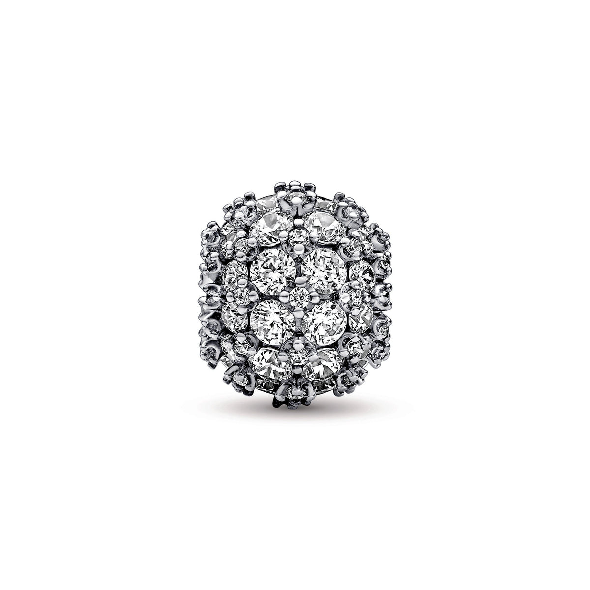 Charm – Sterling Silver – Sparkling Pavé Round