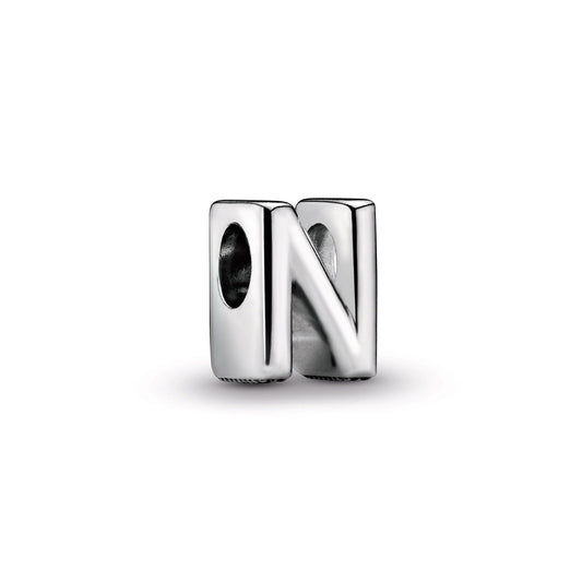 Charm – Sterling Silver – Letter N Alphabet