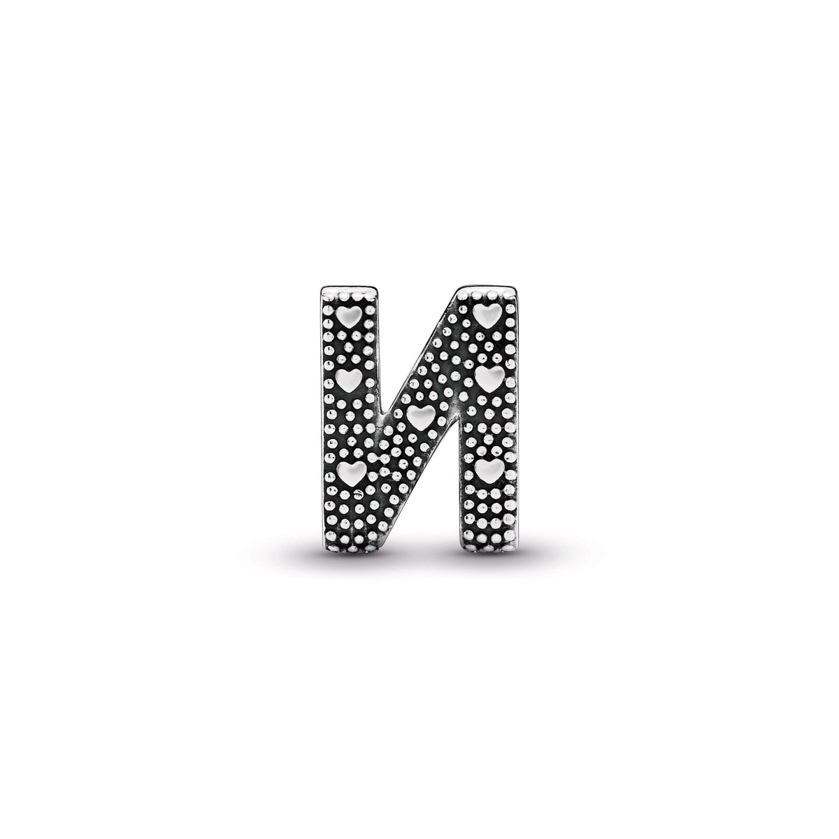 Charm – Sterling Silver – Letter N Alphabet