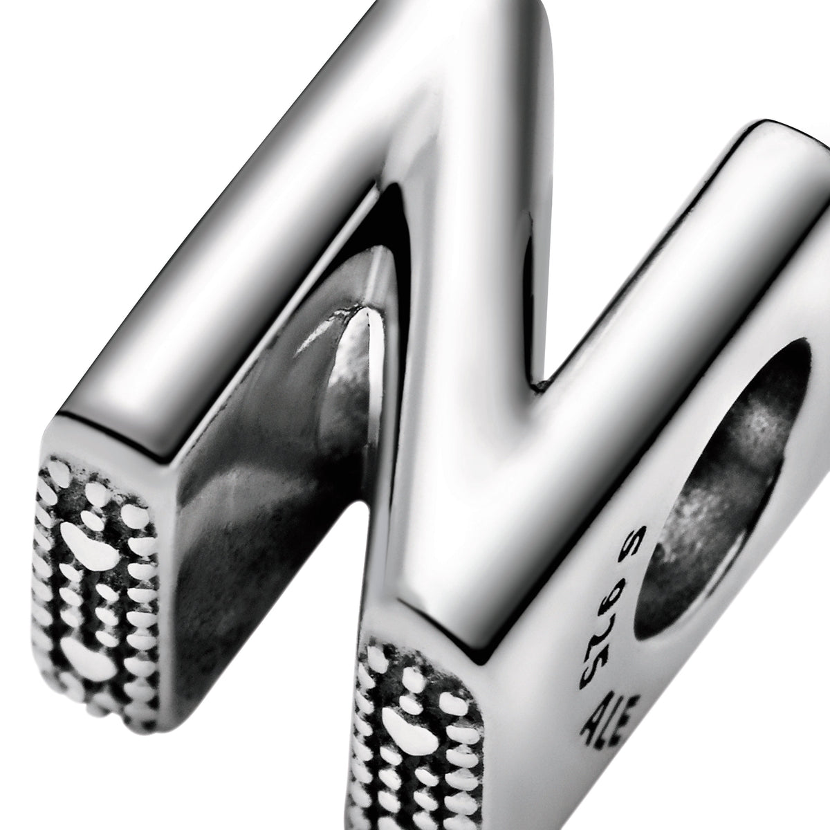 Charm – Sterling Silver – Letter N Alphabet