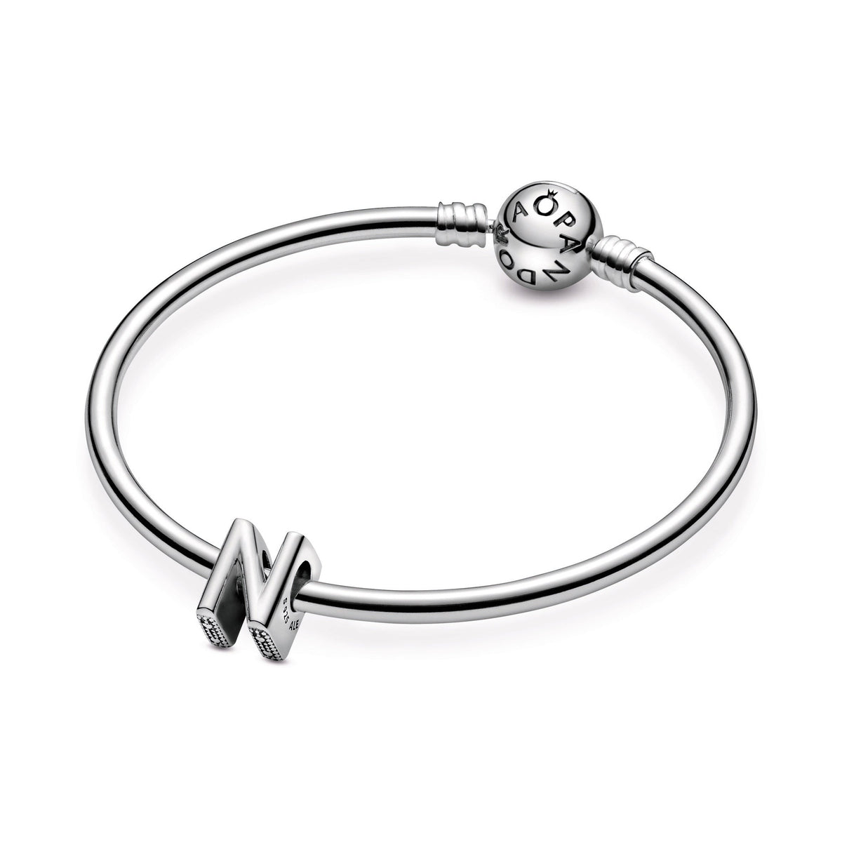 Charm – Sterling Silver – Letter N Alphabet