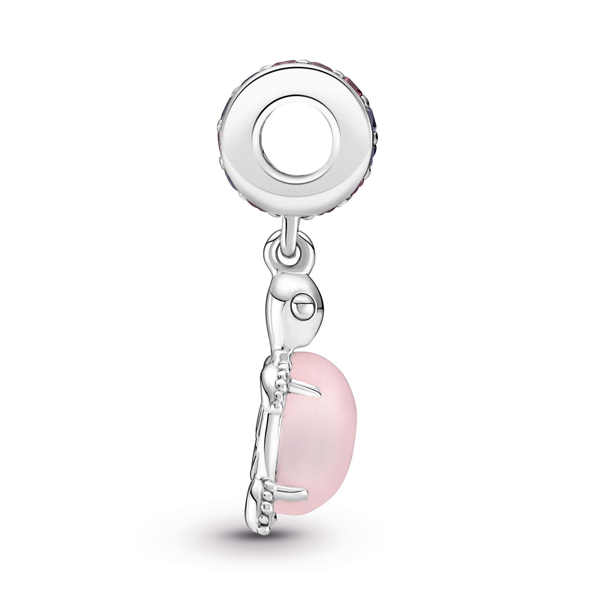 Dangle Charm – Sterling Silver – Murano Glass Pink Sea Turtle