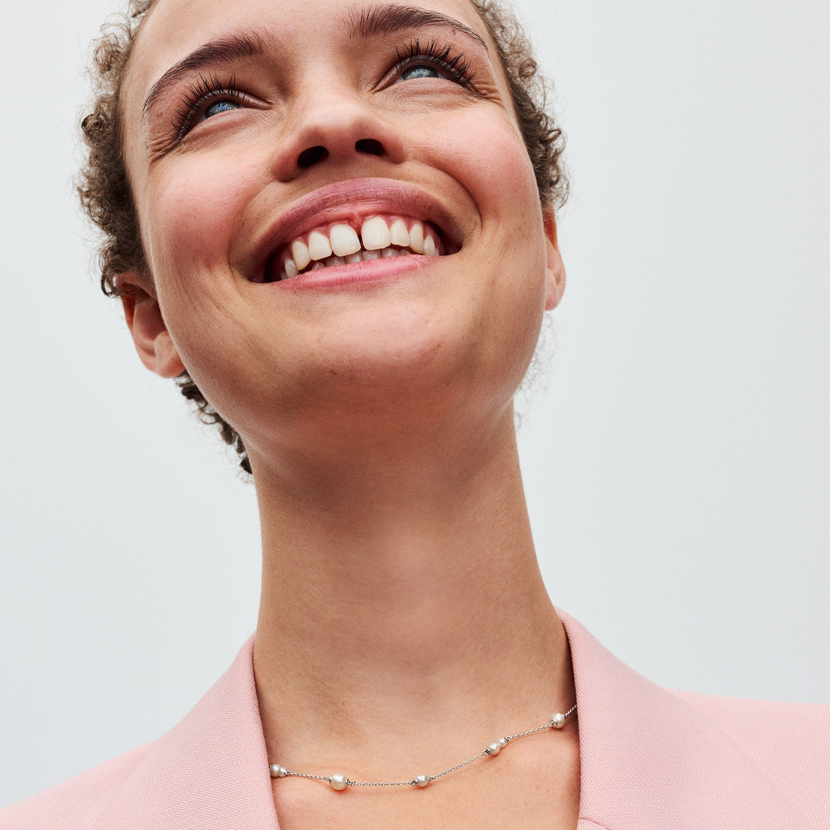 Chain Necklace – Sterling Silver – Treated Freshwater Cultured Pearl Station