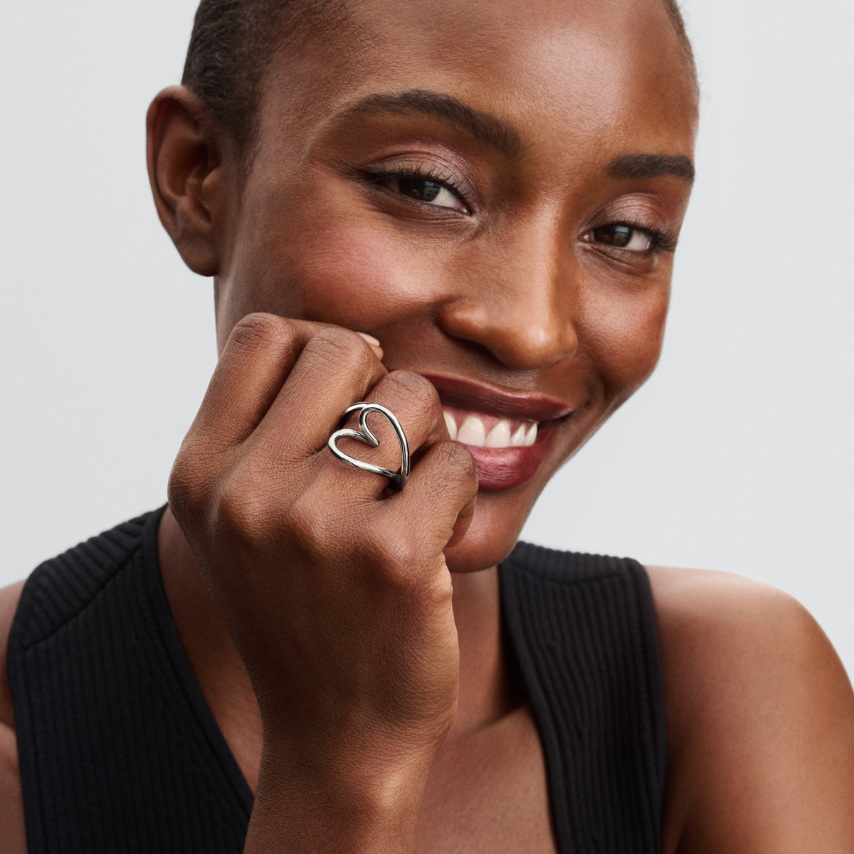 Ring – Sterling Silver – Organically Shaped Heart