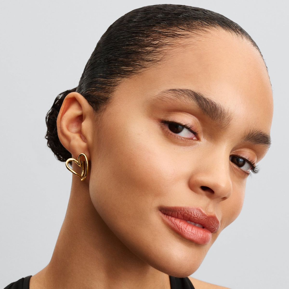Hoop Earrings – 14k Gold-Plated – Organically Shaped Heart