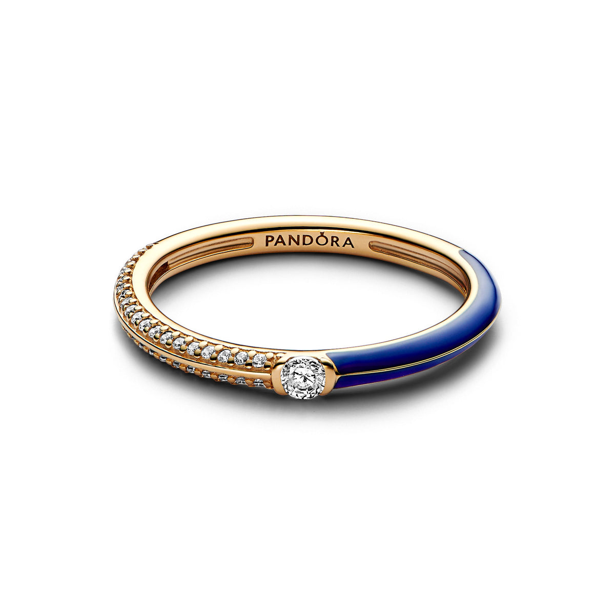Ring – 14k Rose Gold-Plated – Pandora ME Pavé & Blue Dual
