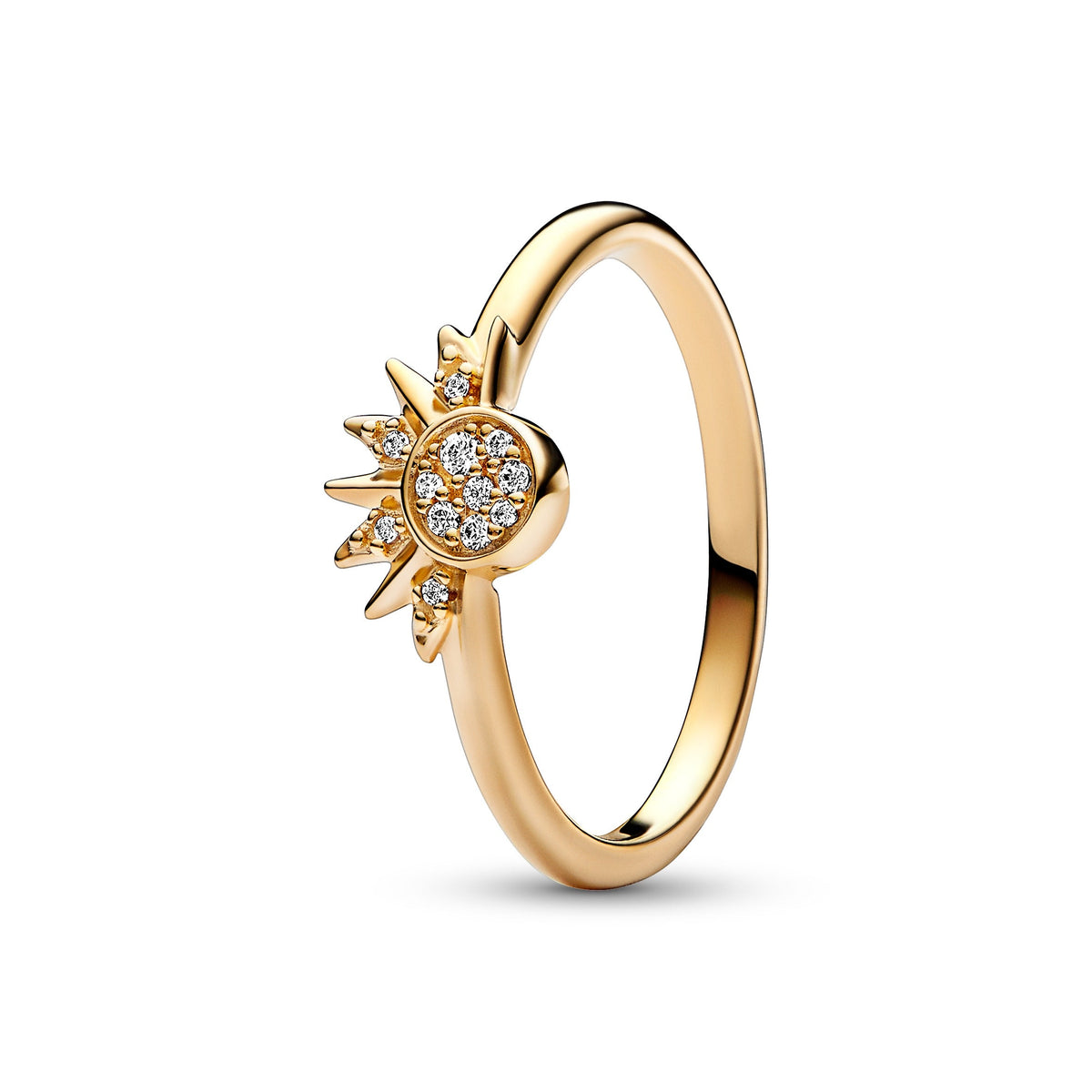 Ring – 14k Gold-Plated – Celestial Sparkling Sun