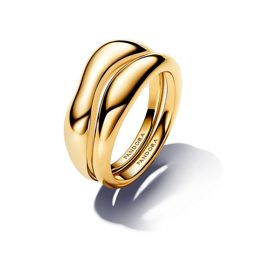 Ring – 14k Gold-Plated – Organically Shaped Stacking Rings