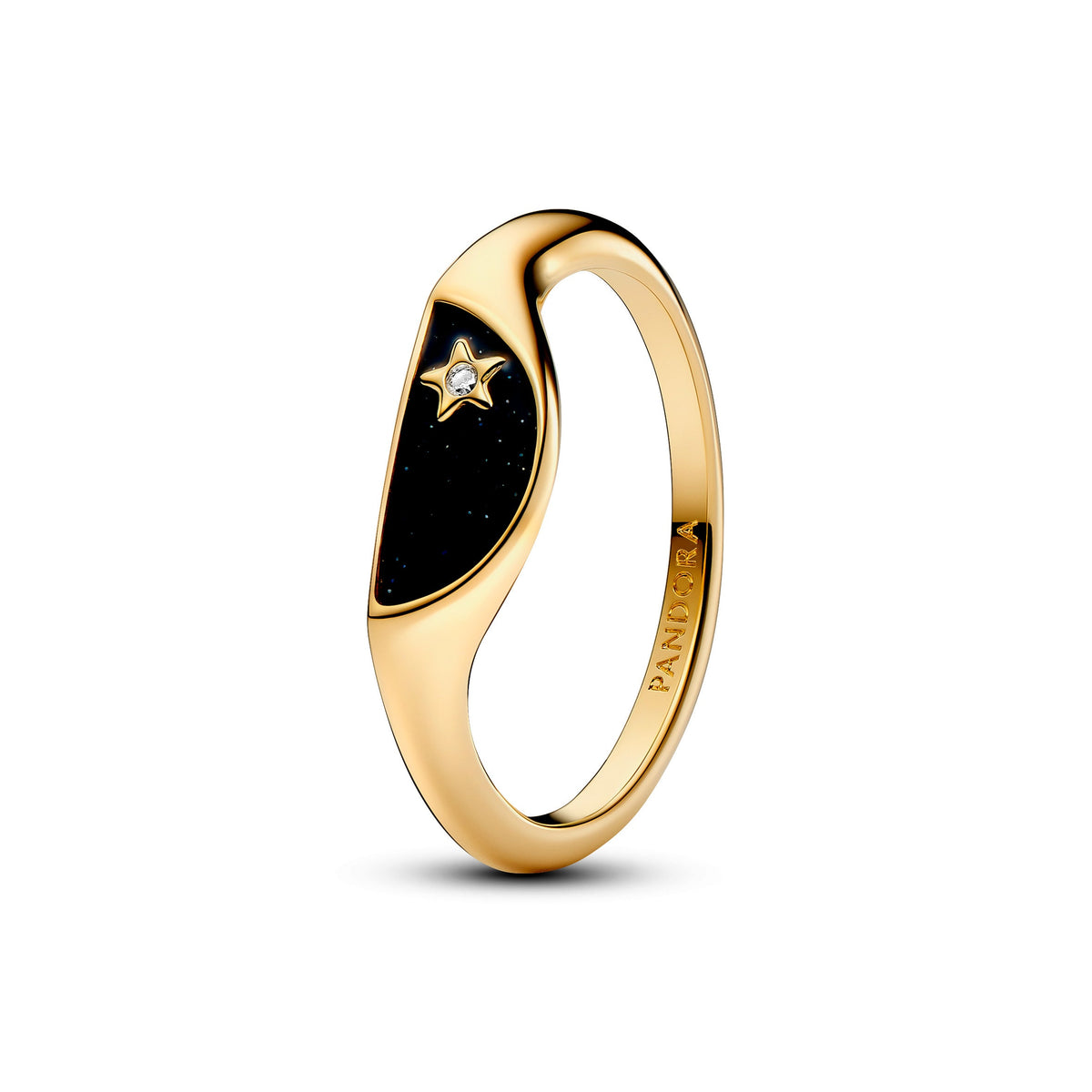 Ring – 14k Gold-Plated – Pandora ME Halved Enamel Signet