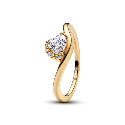 Ring – 14k Gold-Plated – Wavy Heart