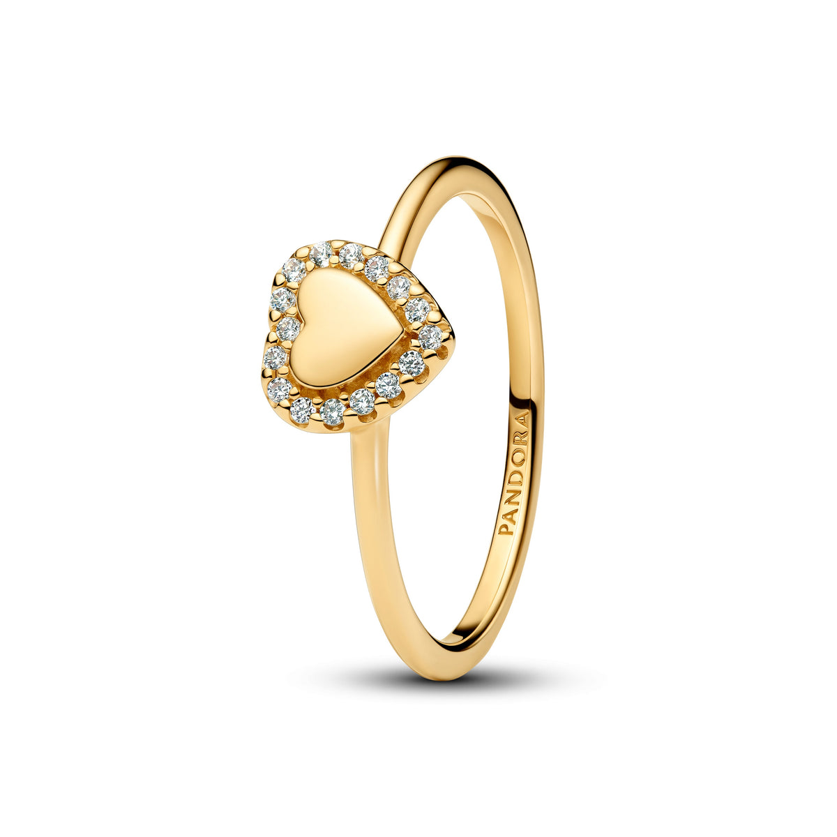 Ring – 14k Gold-Plated – Engravable Heart Halo