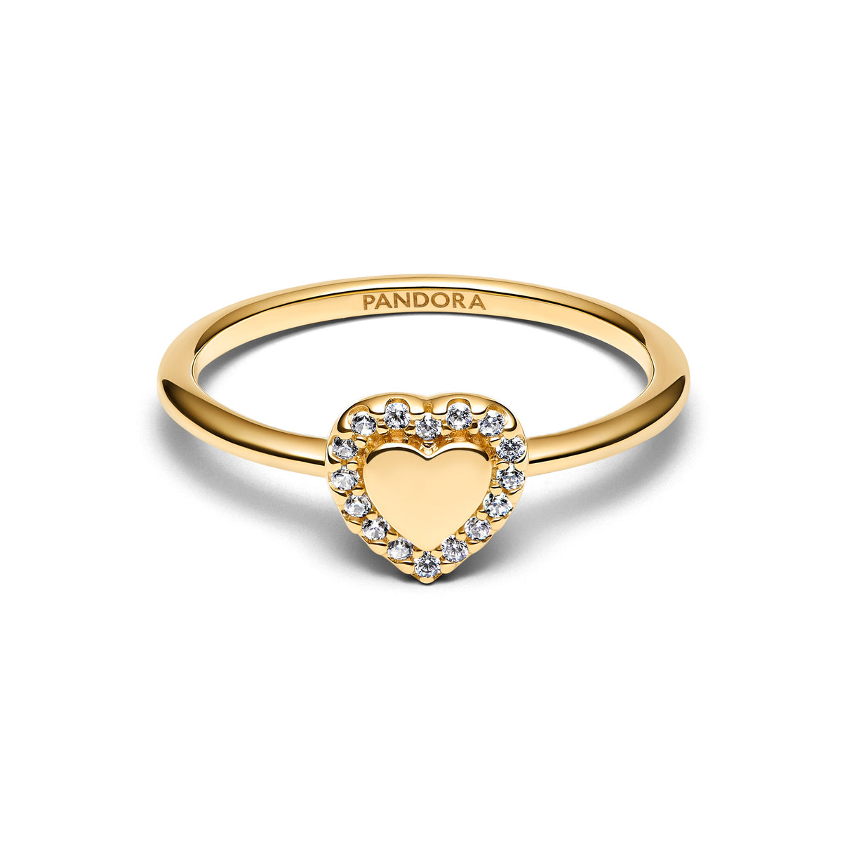 Ring – 14k Gold-Plated – Engravable Heart Halo