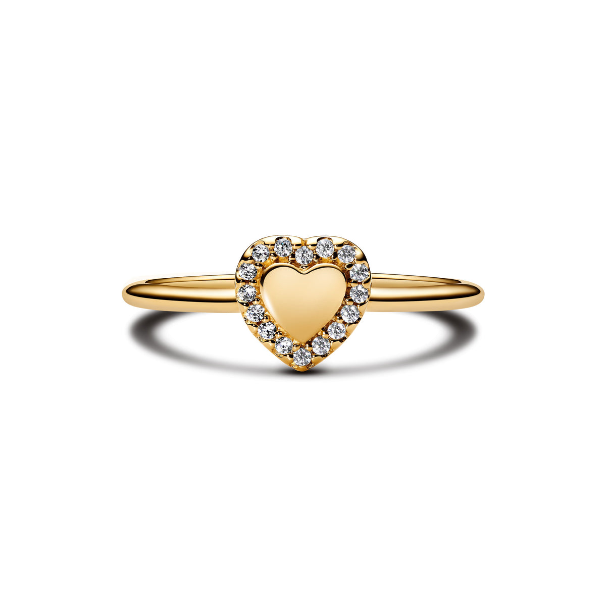Ring – 14k Gold-Plated – Engravable Heart Halo