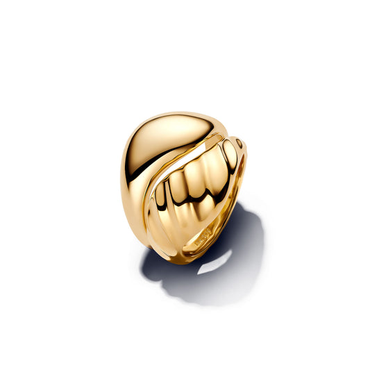 Ring – 14k Gold-Plated – Rippled Stacking Rings