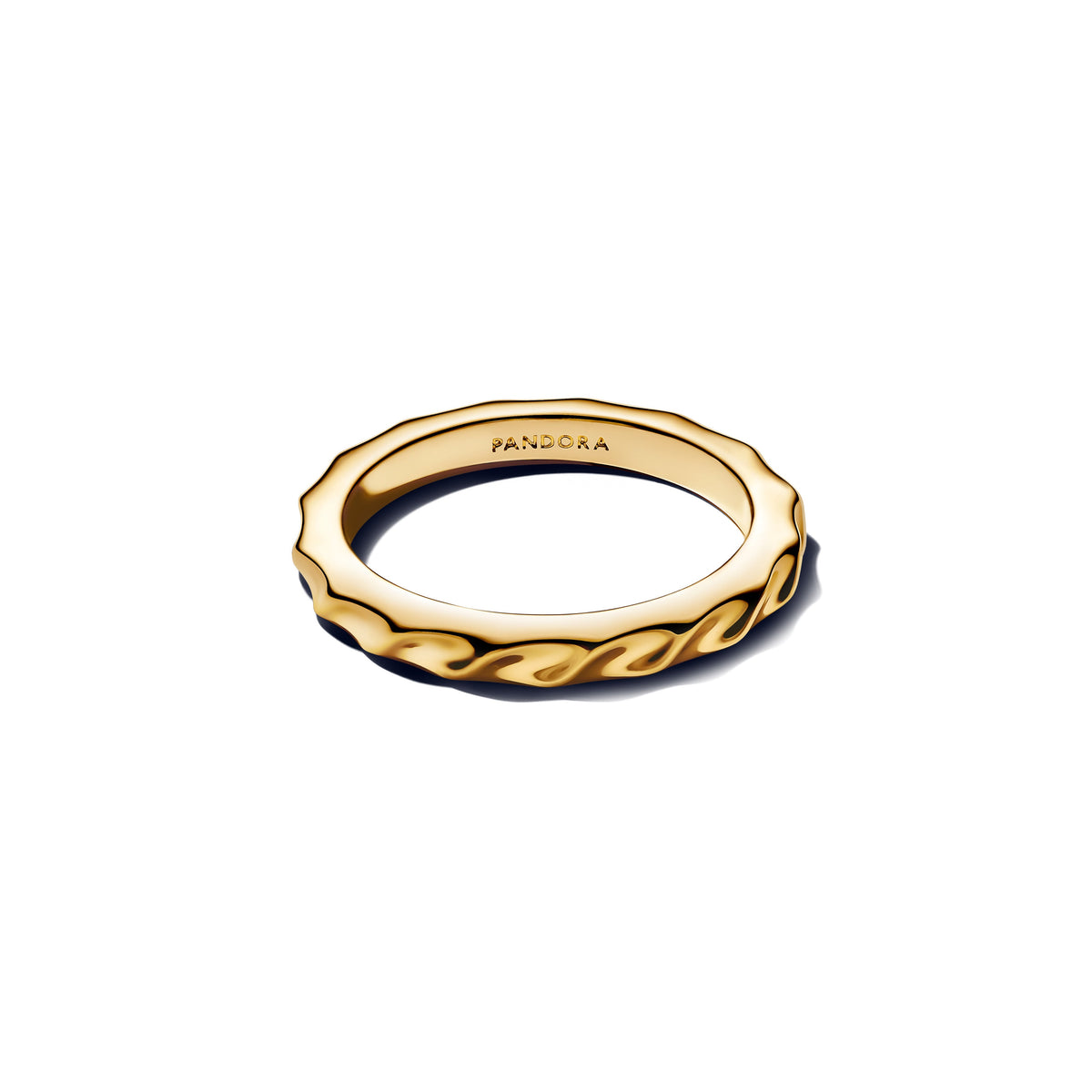 Ring – 14k Gold-Plated – Rippled Band