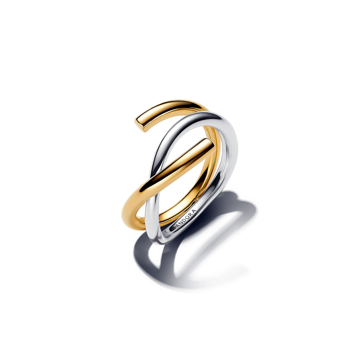 Ring – 14k Gold-Plated – Organically Shaped Two-tone Double