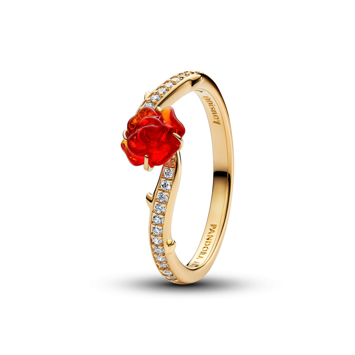 Ring – 14k Gold-Plated – Disney Beauty and the Beast Enchanted Rose