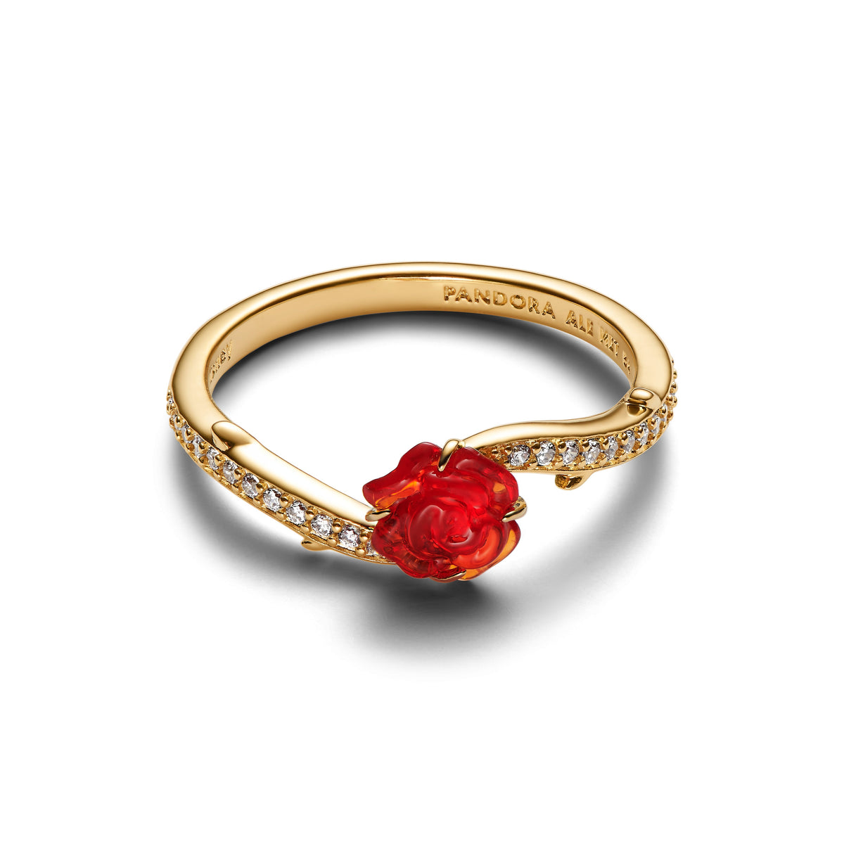 Ring – 14k Gold-Plated – Disney Beauty and the Beast Enchanted Rose