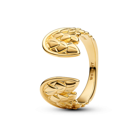 Ring – 14k Gold-Plated – Marvel Thor Wings Open