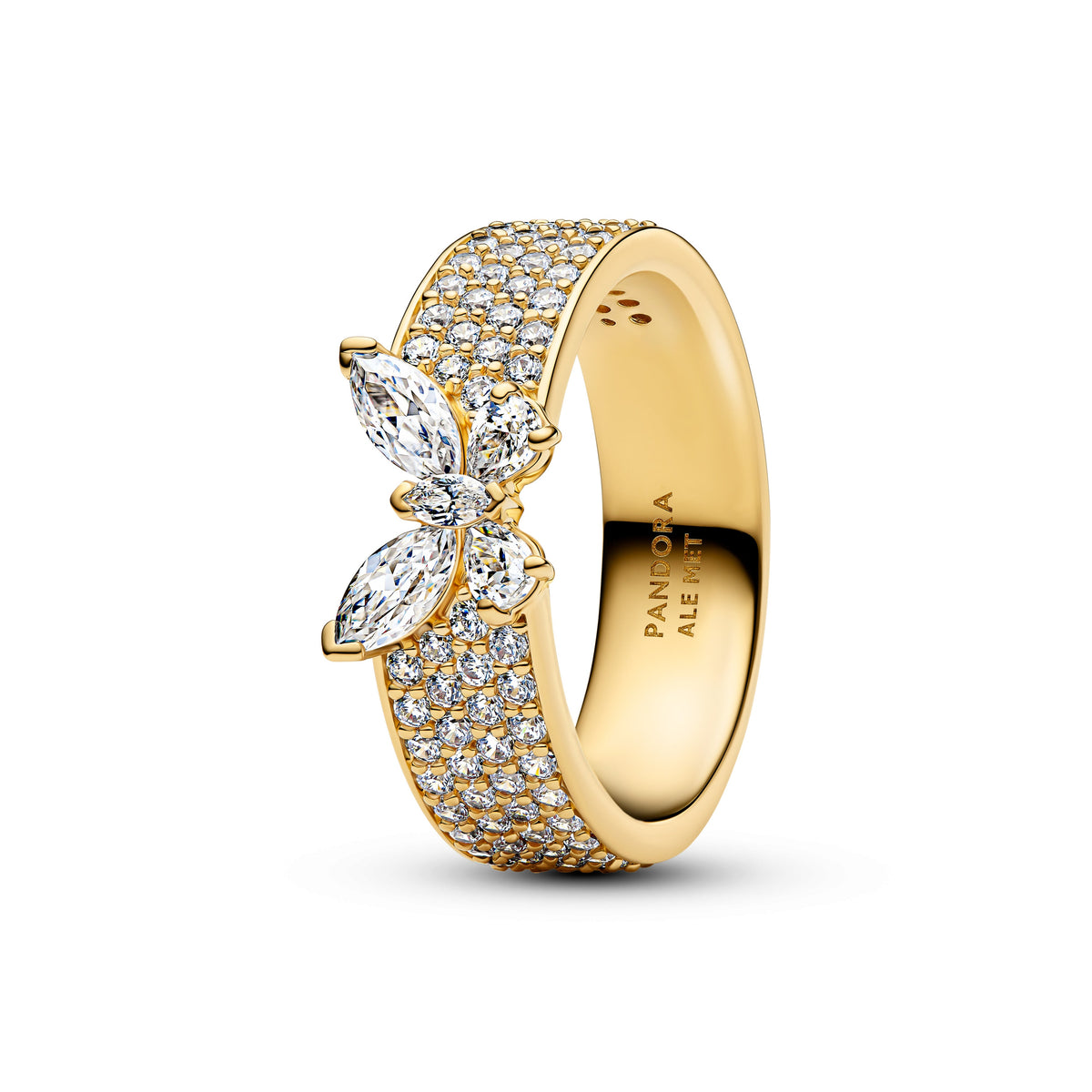 Ring – 14k Gold-Plated – Sparkling Butterfly Bold
