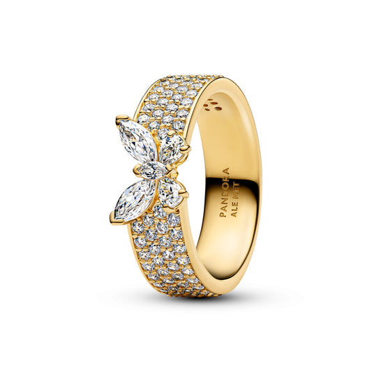 Ring – 14k Gold-Plated – Sparkling Butterfly Bold