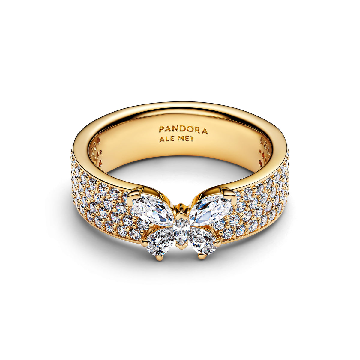 Ring – 14k Gold-Plated – Sparkling Butterfly Bold